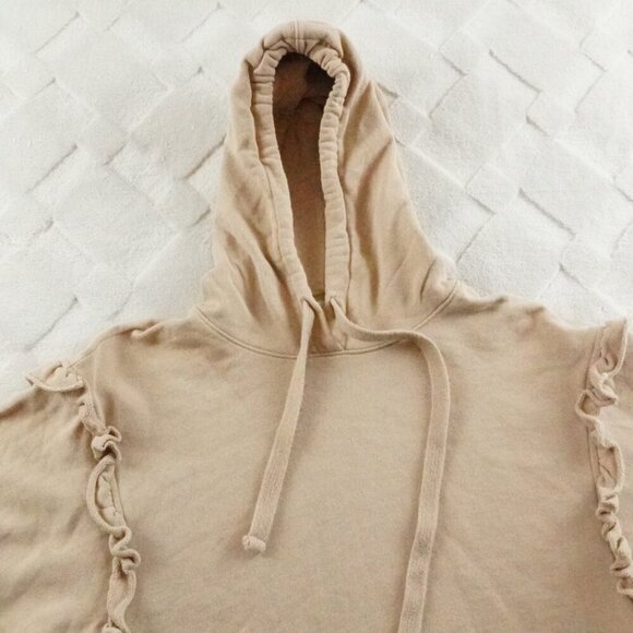 Rebecca Minkoff Tiered Fluttered Sleeve Hoodie Womens Extra Small - Picture 3 of 10